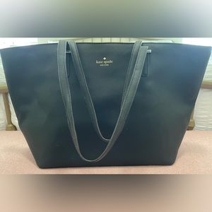 Kate Spade canvas tote bag with brass hardware